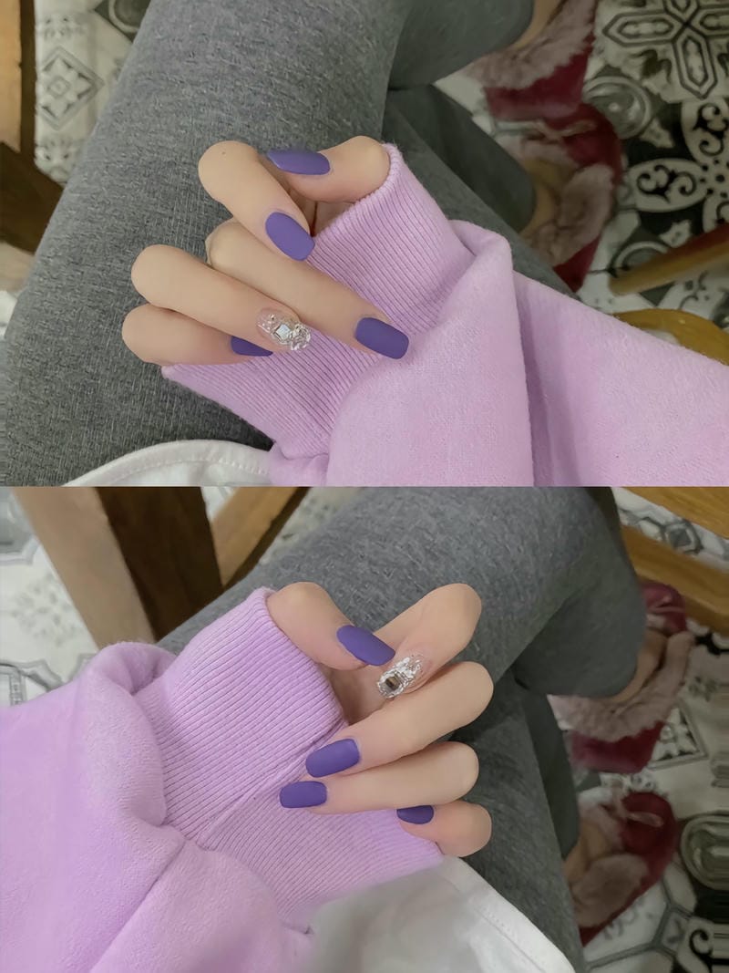 20 mẫu nail nhám cá tính, sang chảnh cho nàng hiện đại 2 Mau Mong Nham Ket Hop Dinh Da Sang Tay