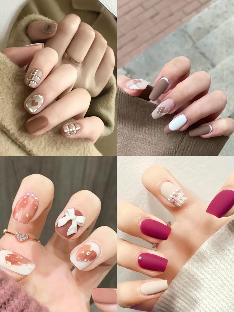20 mẫu nail nhám cá tính, sang chảnh cho nàng hiện đại 9 Mau Nail Nham Gan Charm Dep