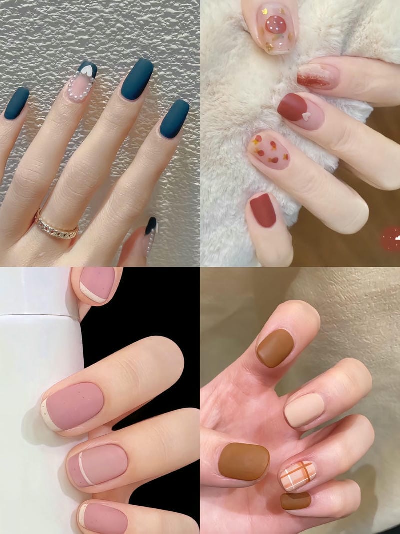 20 mẫu nail nhám cá tính, sang chảnh cho nàng hiện đại 12 Mau Nail Nham Xinh Xan