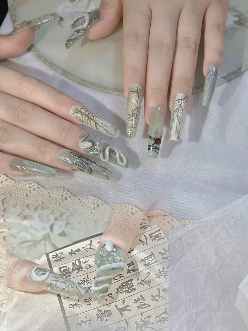 40+ Mẫu Nail Con Rắn Đẹp – Quyến Rũ, Cá Tính Và Thần Bí 12 Mau Nail Ran Noi Desgin Dep (1)