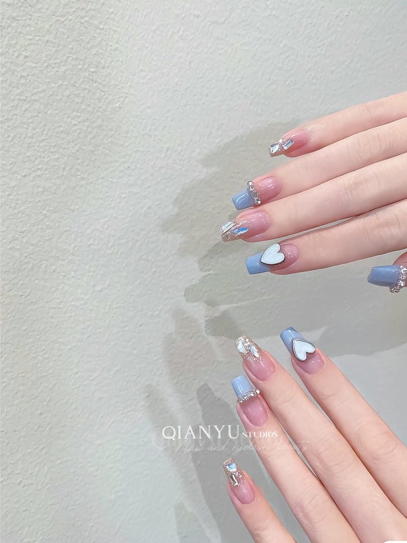20+ Mẫu Nail Sinh Nhật Đẹp Nhất 2025 Bạn Không Nên Bỏ Lỡ 13 Mau Nail Sinh Nhat French Dau Mong Xanh Ca Tinh