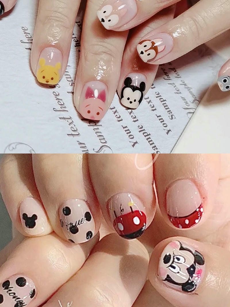 59+ mẫu nail chuột Mickey dễ thương, nổi bật cho nàng mê hoạt hình 16 Mau Nail Ve Chuot Mickey Ngo Nghinh