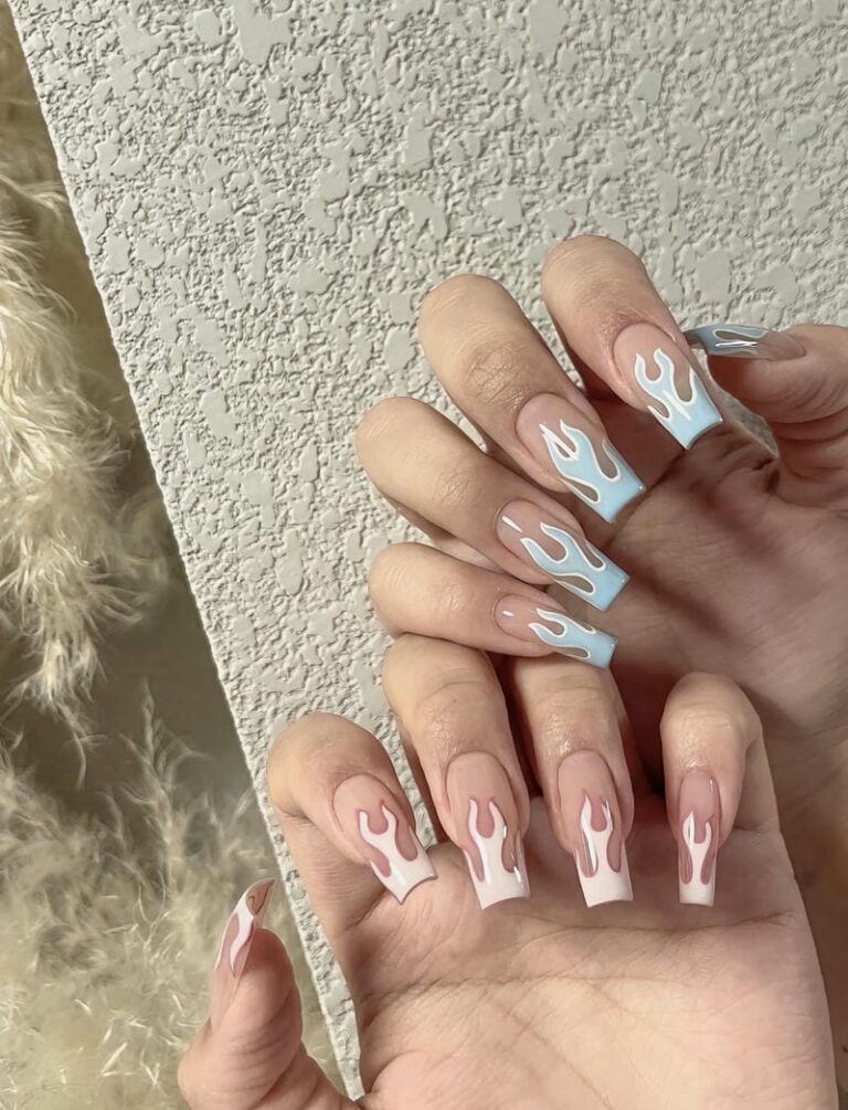 20+ mẫu nail ngọn lửa độc đáo, cá tính cực cháy cho nàng phá cách 11 Nail Ngon Lua Don Gian 768x1005