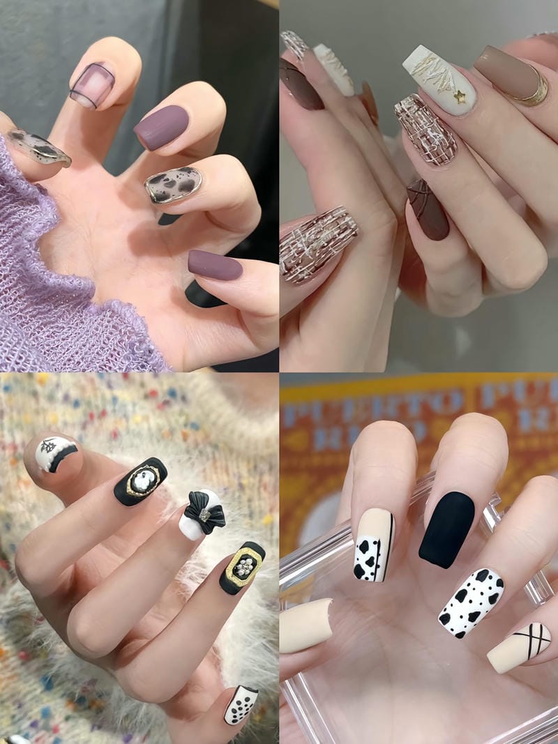 20 mẫu nail nhám cá tính, sang chảnh cho nàng hiện đại 16 Nhung Mau Nail Nham Dep