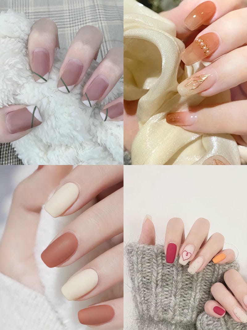 20 mẫu nail nhám cá tính, sang chảnh cho nàng hiện đại 22 Nhung Mau Nail Nham Desgin Don Gian Dep