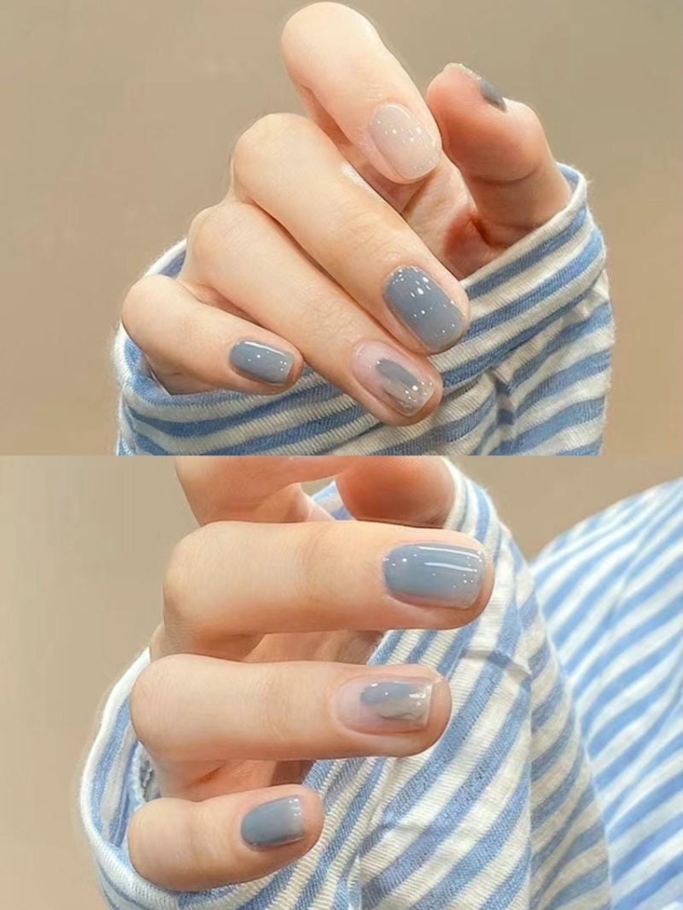 20+ Mẫu nail màu xanh coban sành điệu sang chảnh cho các nàng 15 Mau Mong Mau Xanh Coban Don Gian