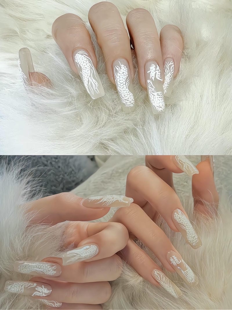 20+ Mẫu nail hình con rồng sang chảnh, độc đáo nhất 2 Mau Mong Ve Con Rong Tone Trang