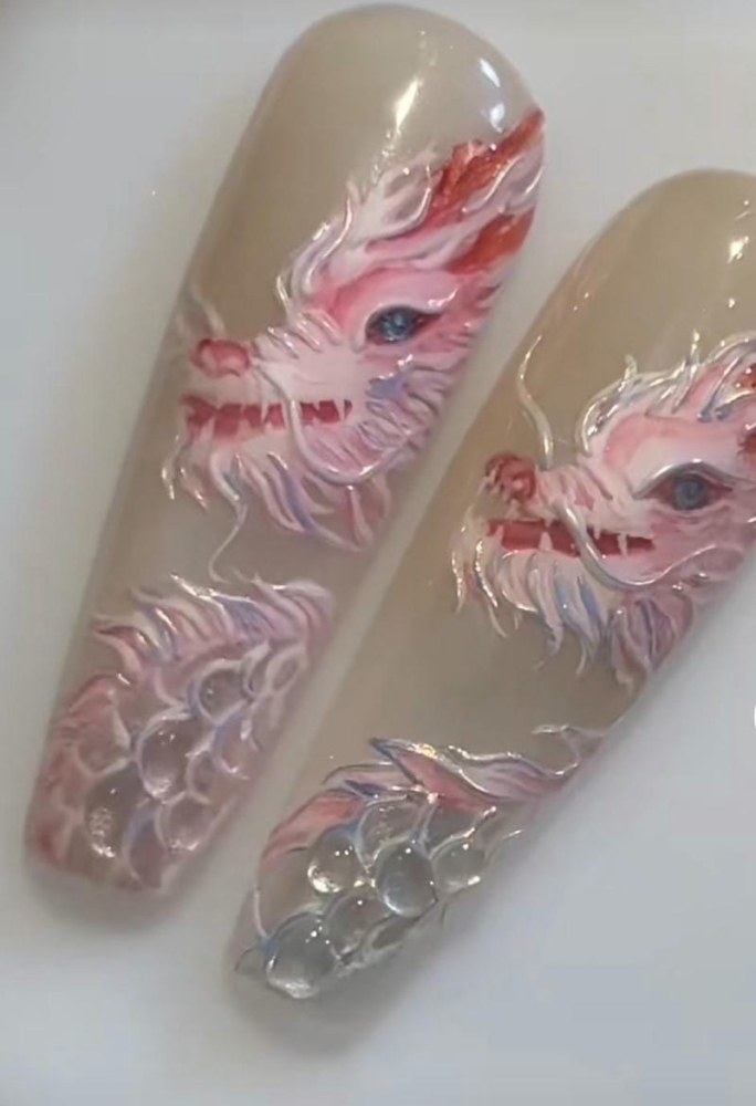 20+ Mẫu nail hình con rồng sang chảnh, độc đáo nhất 3 Mau Mong Ve Hinh Con Rong Dep Cau Ki