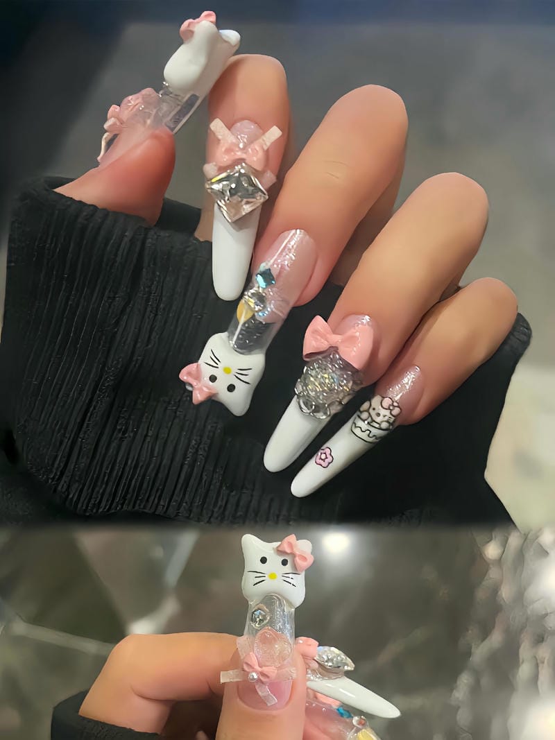 60+ Mẫu Nail Con Mèo Cute Hot Nhất Mau Mong Ve Meo Forrm Tron Dai