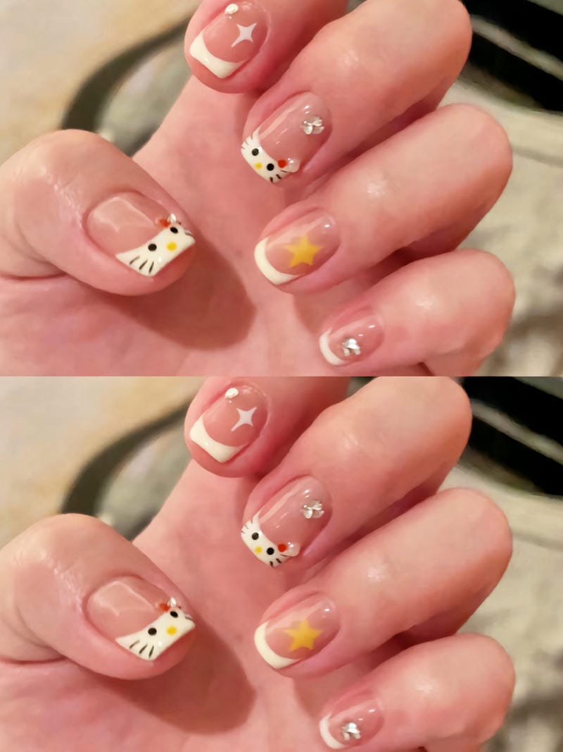 60+ Mẫu Nail Con Mèo Cute Hot Nhất Mau Nail French Dau Mong Meo Hellom Kitty Xinh Xan
