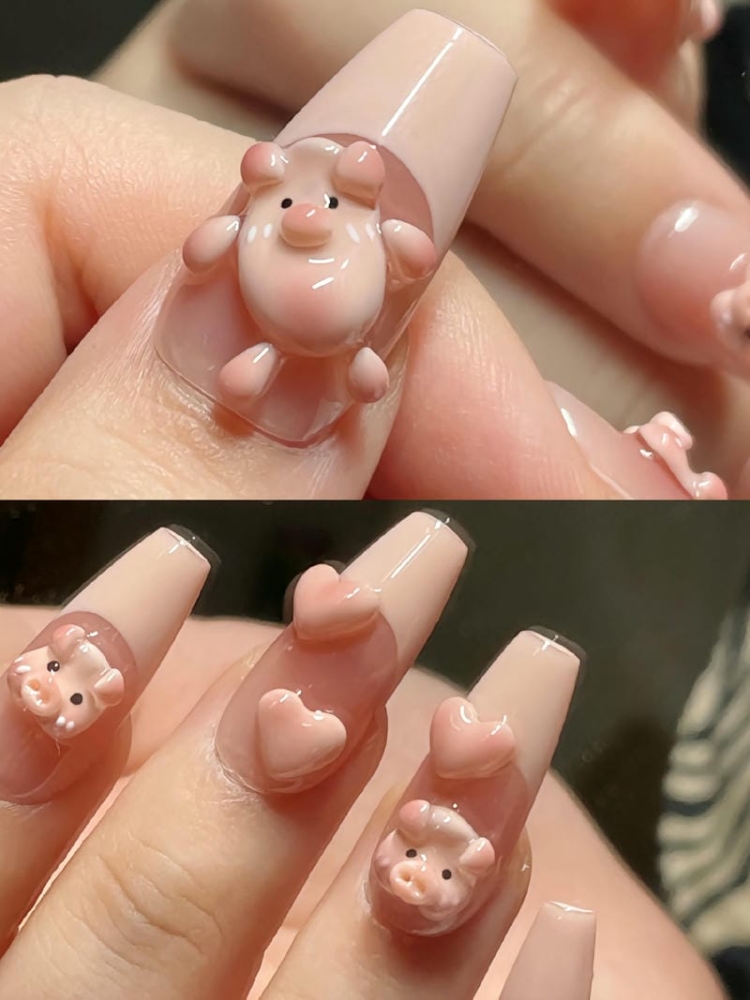Những Mẫu Nail Hình Con Vật Dễ Thương, Siêu Cute 2 Mau Nail Hinh Con Heo De Thuong 1