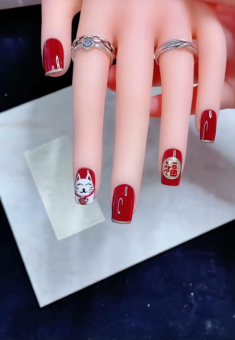 60+ Mẫu Nail Con Mèo Cute Hot Nhất Mau Nail Meo Than Tai Cute