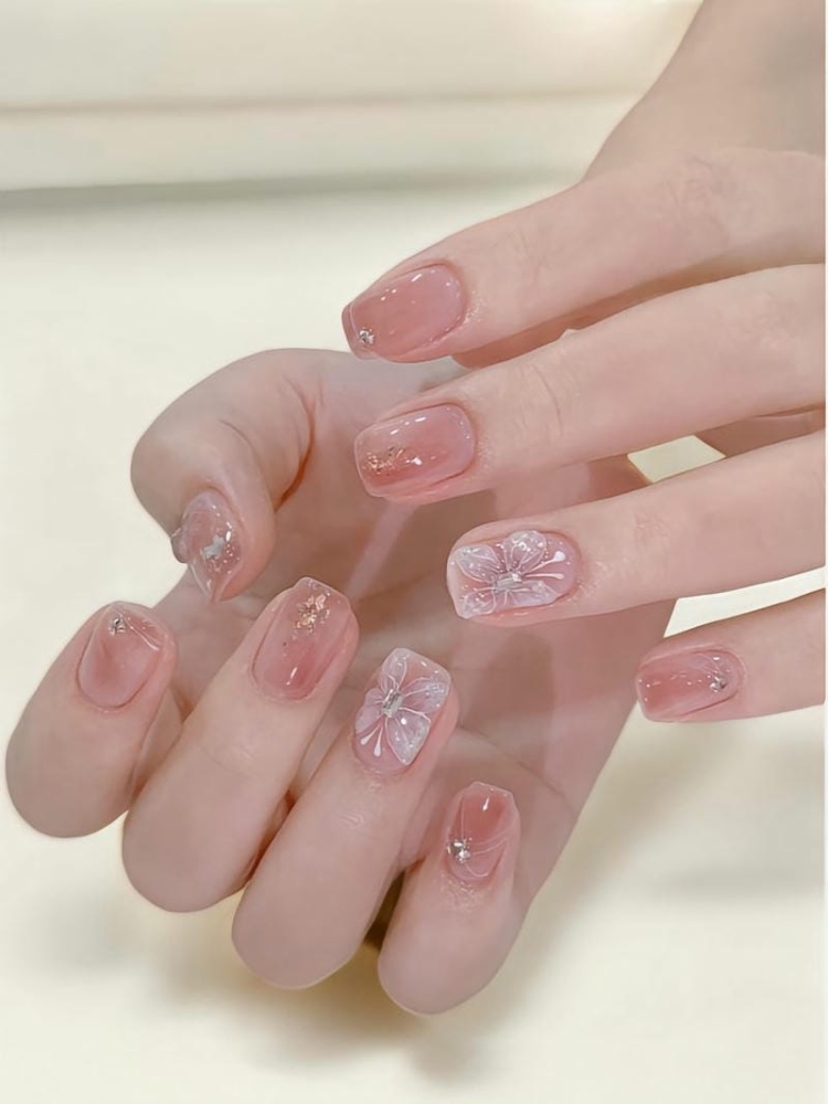 Top 25 mẫu nail bướm vẽ xinh đẹp, quyến rũ và ấn tượng 14 Mau Nail Ve Buom Form Ngan