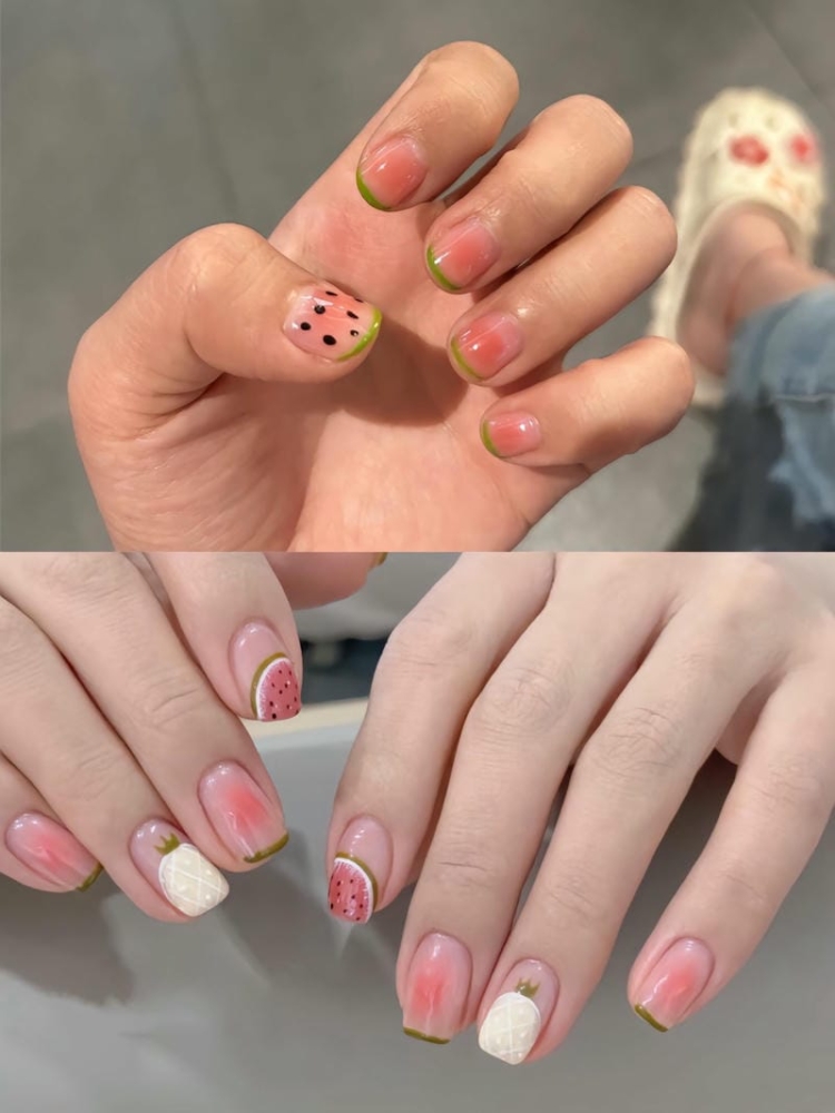 Mẫu Nail Dưa Hấu: Xu Hướng Mùa Hè Tươi Mát, Đáng Yêu 2025 Mau Nail Ve Dua Hau Don Gian Dep