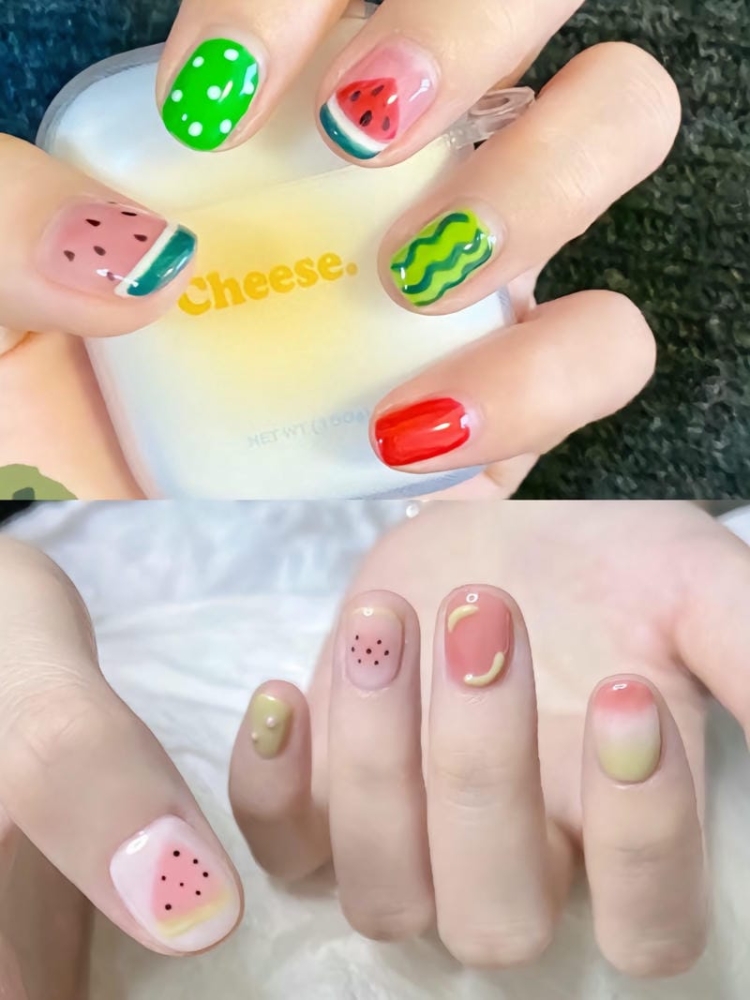 Mẫu Nail Dưa Hấu: Xu Hướng Mùa Hè Tươi Mát, Đáng Yêu 2025 Mau Nail Ve Dua Hau Mix Mau Dep