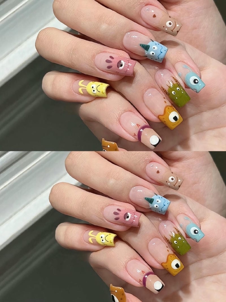 15+ Mẫu nail độc lạ táo bạo có một không hai 5 Mau Nail Ve Hoat Hinh Doc La