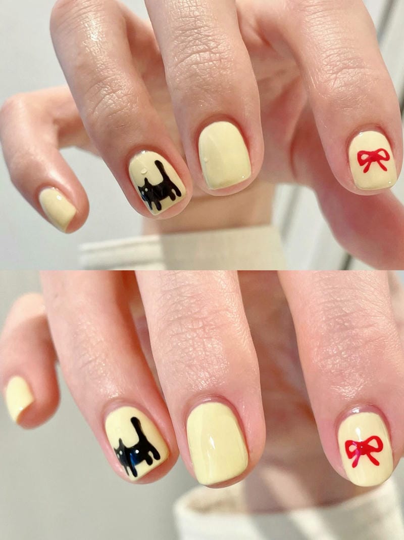 60+ Mẫu Nail Con Mèo Cute Hot Nhất Mau Nail Ve Meo Den Form Vuong Ngan