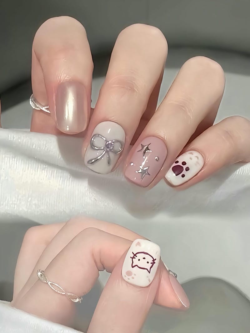 60+ Mẫu Nail Con Mèo Cute Hot Nhất Mau Nail Ve Meo Mix Mau Xinh Xan