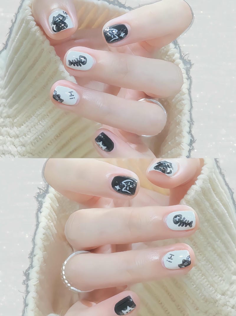 60+ Mẫu Nail Con Mèo Cute Hot Nhất Mau Nail Ve Meo Tone Den Trang