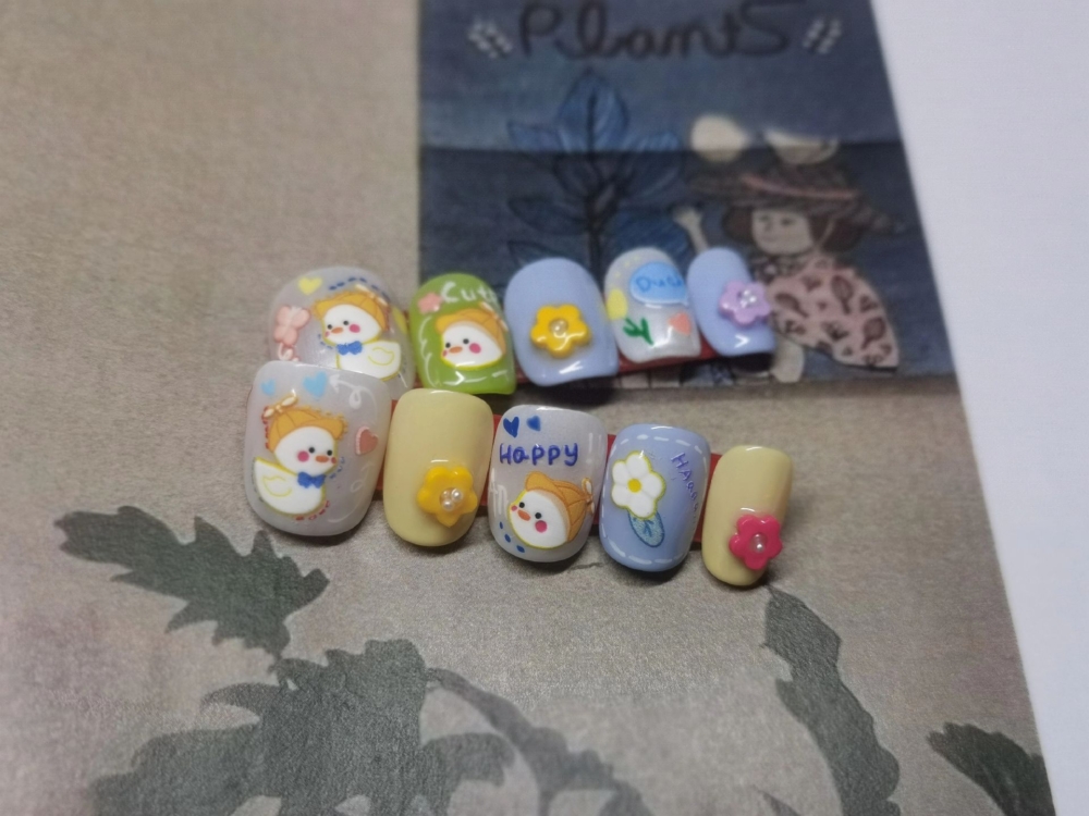 150+ Mẫu nail con vịt đáng yêu, Siêu Cute 6 Mau Nail Ve Vit Mix Mau Xinh Xan