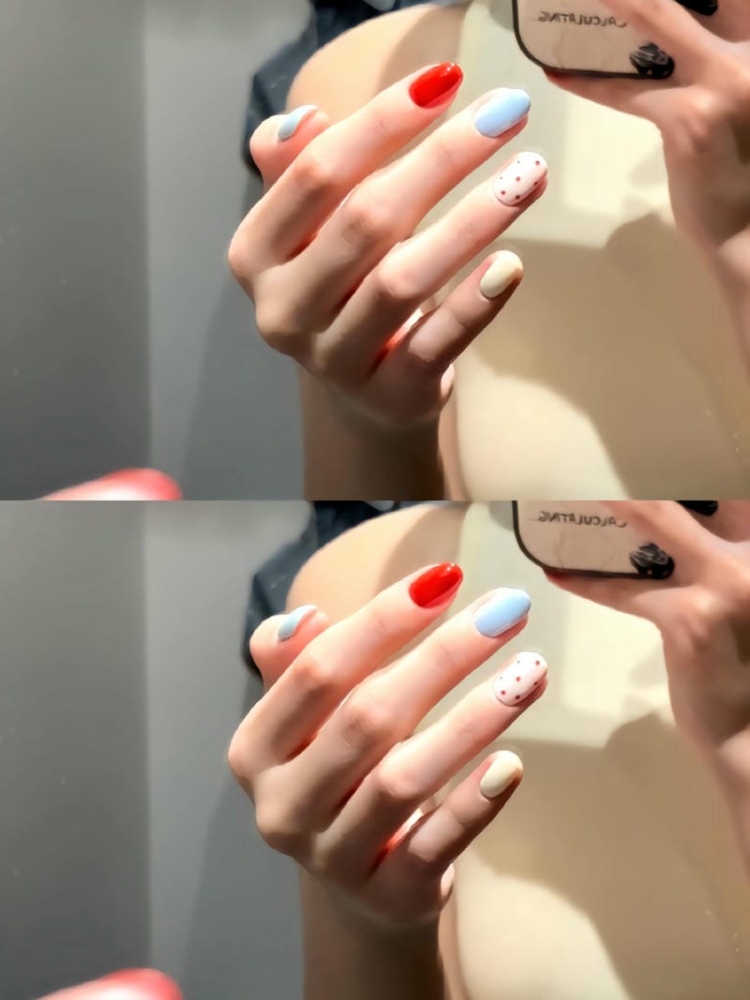 Top 10 mẫu nail chấm bi trẻ trung, sang chảnh hot nhất hiện nay 17 Nail Cham Bi Mix Mau Xinh Xan