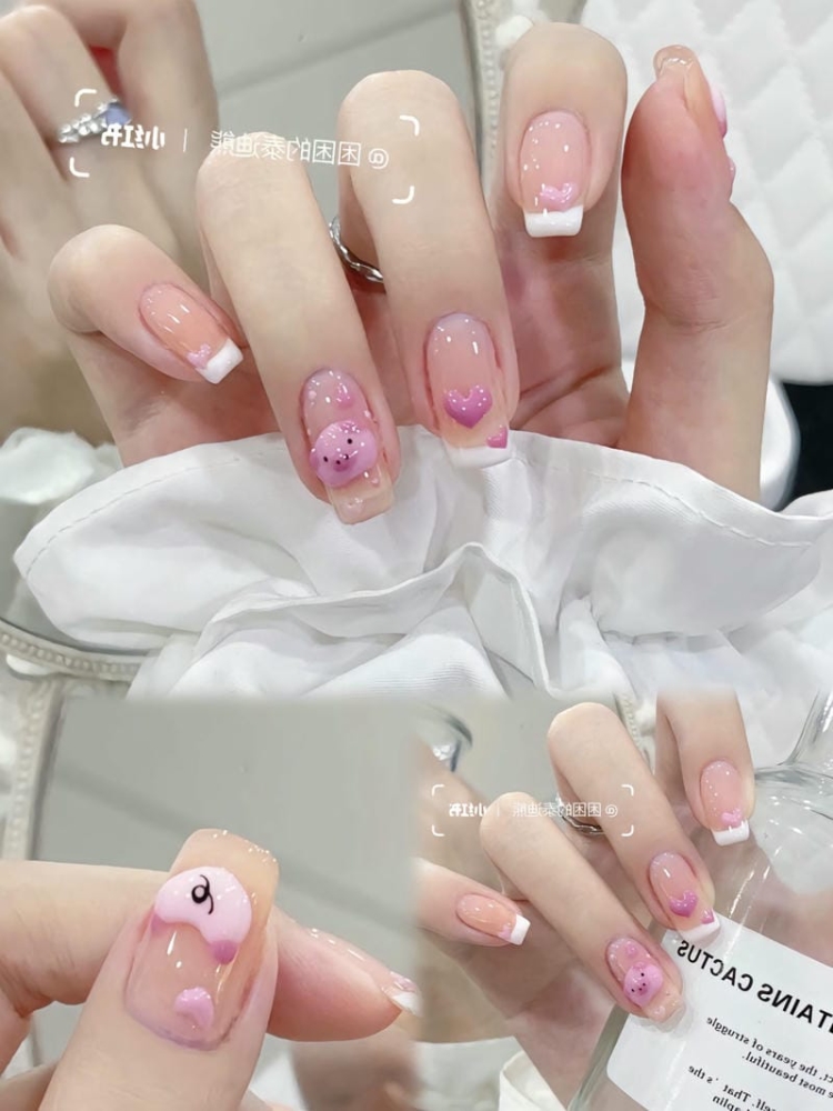 Gợi ý các mẫu nail hình con heo ủn ỉn xinh xắn, đáng yêu 16 Nail Con Heo Dep