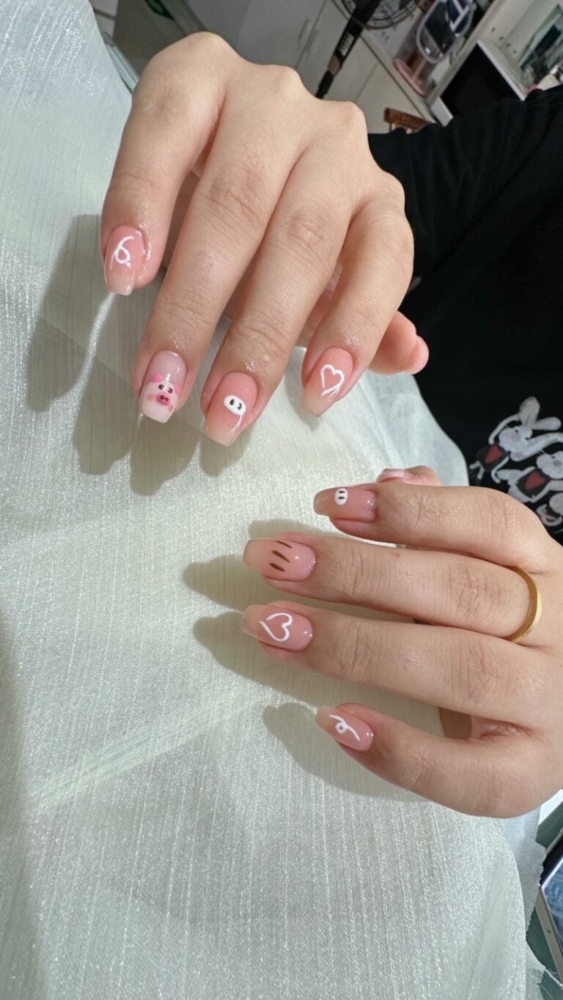 Gợi ý các mẫu nail hình con heo ủn ỉn xinh xắn, đáng yêu 17 Nail Con Heo Tone Hong Thach 768x1365