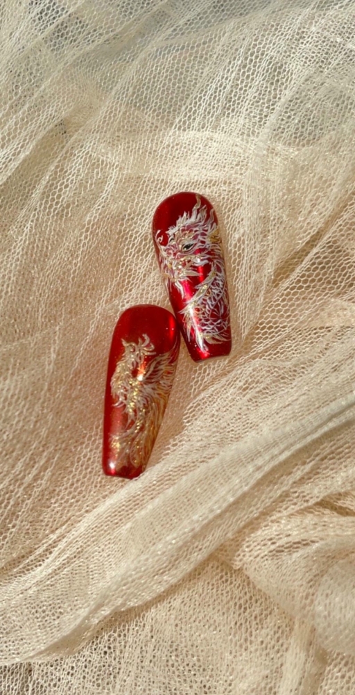 20+ Mẫu nail hình con rồng sang chảnh, độc đáo nhất 20 Nail Hinh Con Rong Tone Do Noi Bat