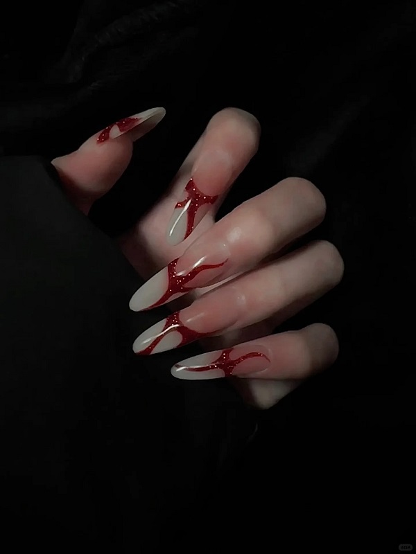 🌺 Mẫu Nail Đỏ Trắng – Sự Kết Hợp “Cháy Phết” Cho Mọi Phong Cách 🌺 26 Nail Mau Do Trang Giup Ban Tay Them Noi Bat