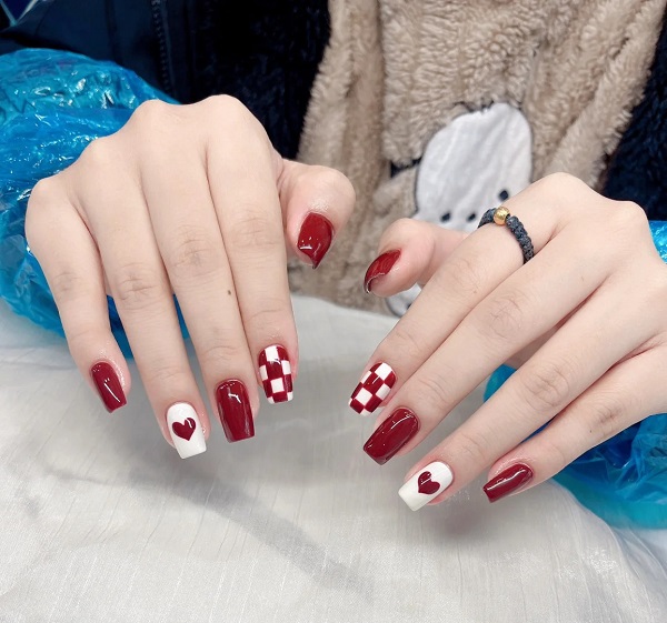 🌺 Mẫu Nail Đỏ Trắng – Sự Kết Hợp “Cháy Phết” Cho Mọi Phong Cách 🌺 17 Nail Mau Do Trang Ket Hop Hoa Van Nhe Nhang