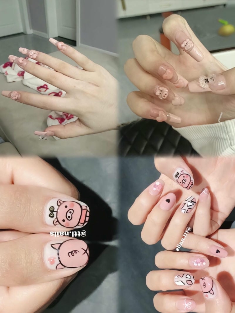Gợi ý các mẫu nail hình con heo ủn ỉn xinh xắn, đáng yêu 4 Nhung Mau Moang Ve Con Heo Dang Yeu Dep