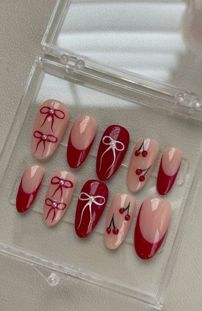 92+Mẫu nail màu đỏ rượu cá tính thu hút 23 Mau Mong Do Hong