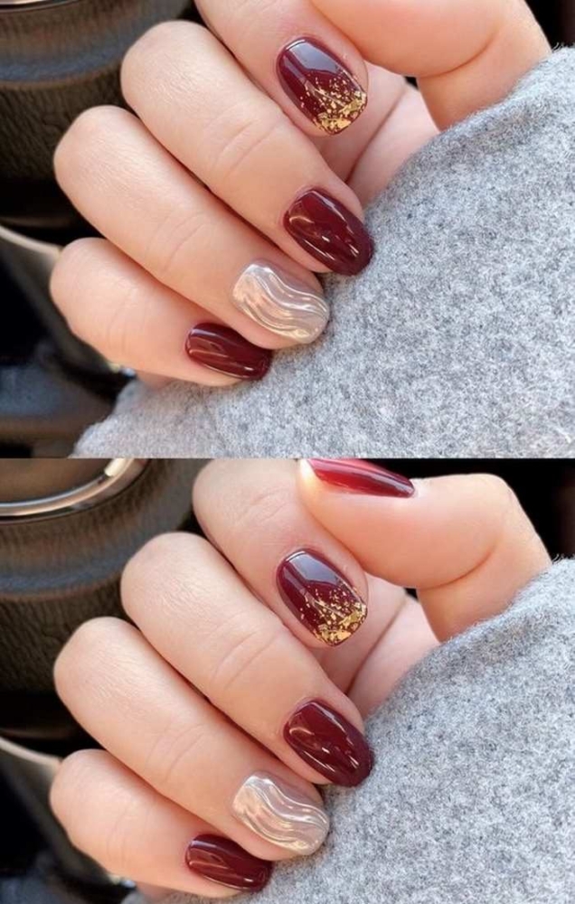 92+Mẫu nail màu đỏ rượu cá tính thu hút 22 Mau Mong Do Ngan Dep