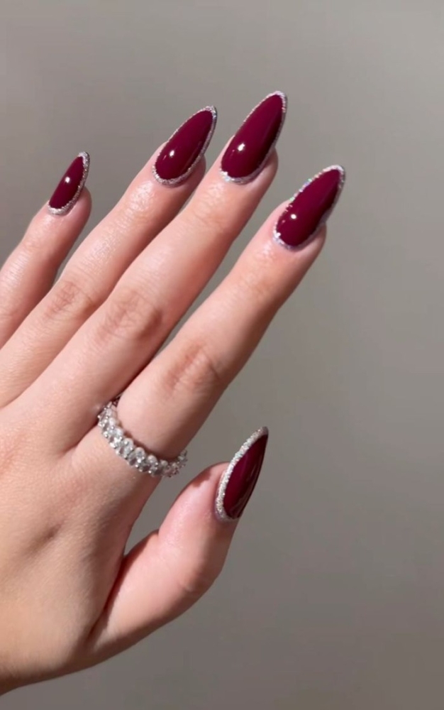 92+Mẫu nail màu đỏ rượu cá tính thu hút 14 Mau Nail Tay Mau Do