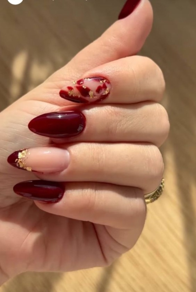 92+Mẫu nail màu đỏ rượu cá tính thu hút 9 Mong Tay Do Do