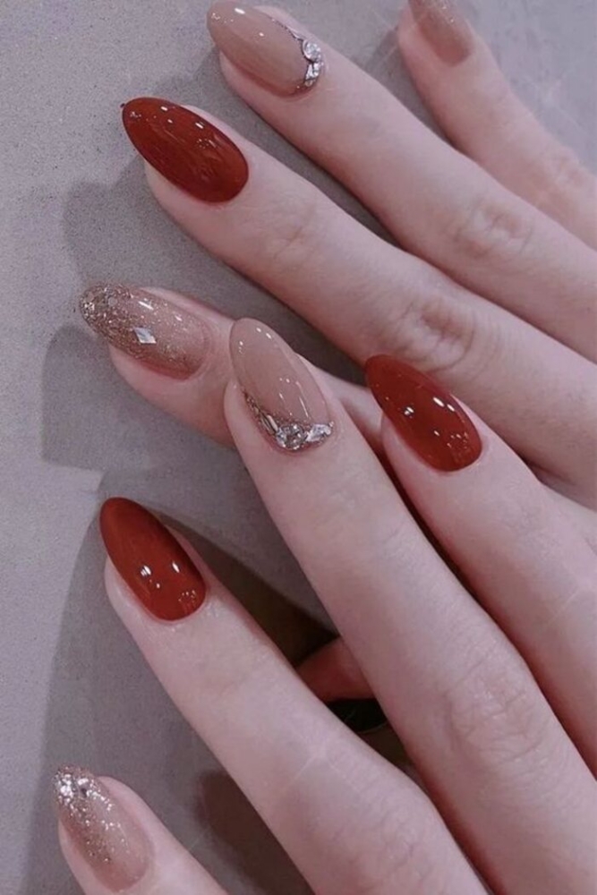 92+Mẫu nail màu đỏ rượu cá tính thu hút 2 Nail Mau Do