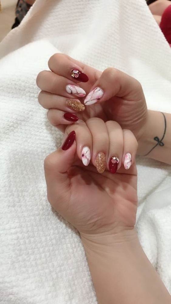 92+Mẫu nail màu đỏ rượu cá tính thu hút 3 Nail Tay Do Trang Don Gian