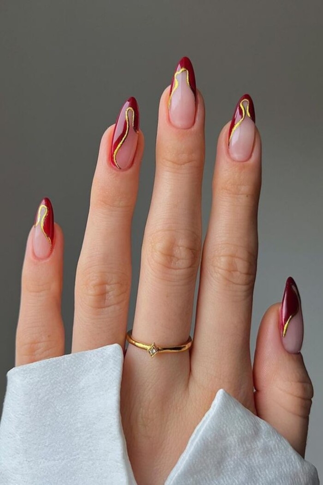 92+Mẫu nail màu đỏ rượu cá tính thu hút 4 Son Mong Tay Mau Do