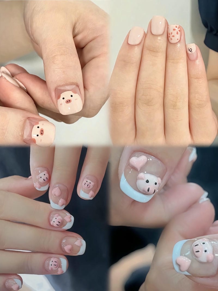Mau Nail Con Heo Cute Dang Yeu