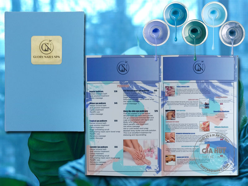 Ảnh bìa nail đẹp tông xanh dịu mát, mang đến cảm giác thư thái và hiện đại