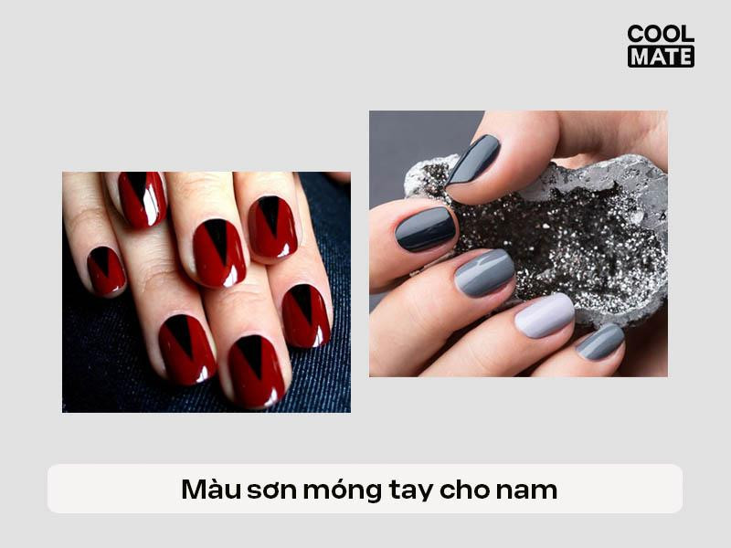 Bảng gợi ý các màu sơn móng tay chuẩn men như đen, xám, xanh navy, đỏ đô, nude, xanh xám