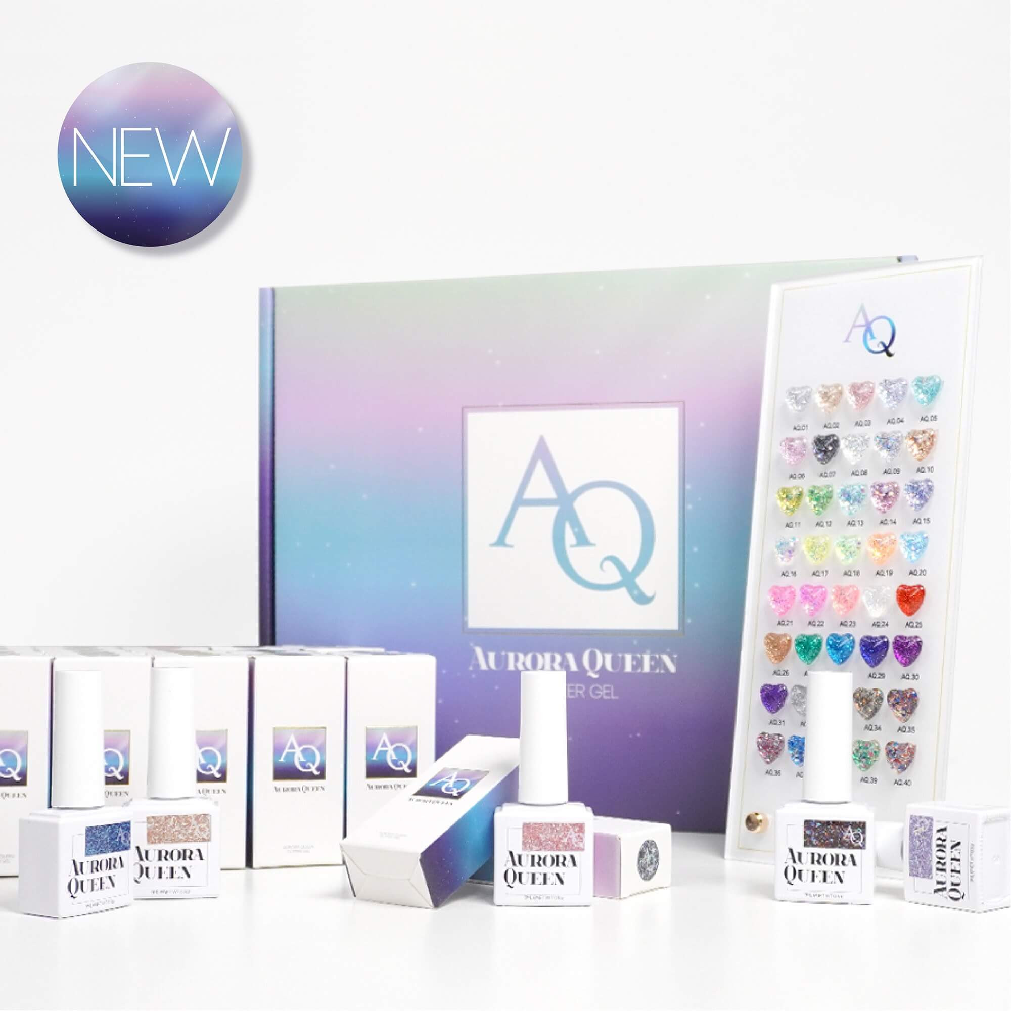 Bảng màu móng tay Aurora Queen với các tông màu gel ấn tượng