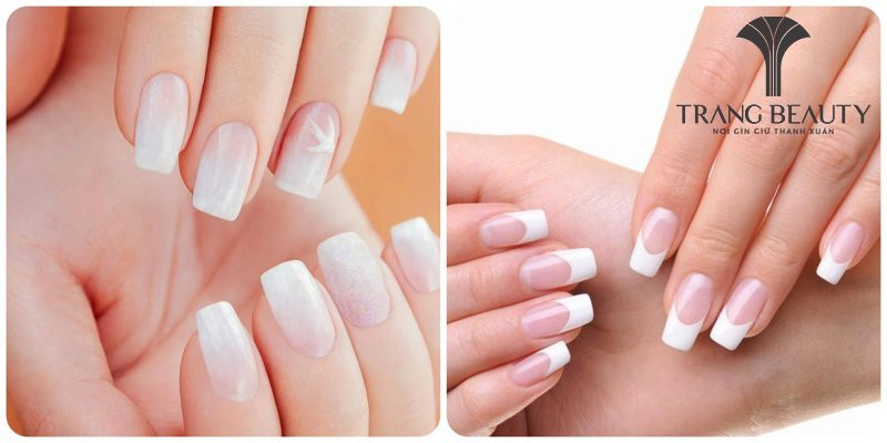 Bộ móng tay đầu trắng thanh lịch với đường viền mỏng, phù hợp cho mọi hoàn cảnh