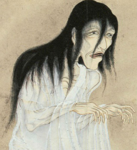 Bóng ma Nhật Bản (yurei) trong không gian huyền ảo của đêm tối