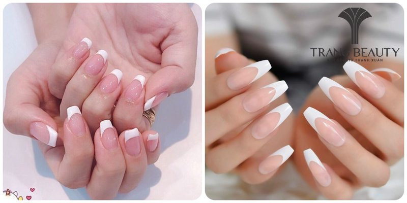Các kiểu sơn đầu móng tay đẹp màu trắng