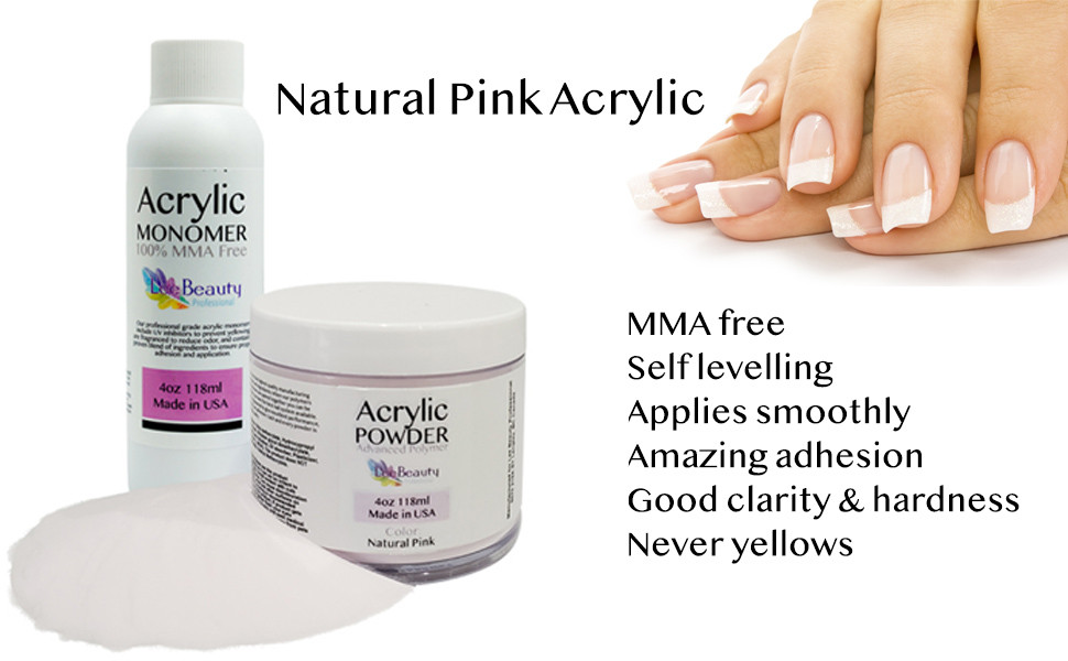 Chai monomer và lọ polymer, hai thành phần chính để tạo ra móng bột acrylic.