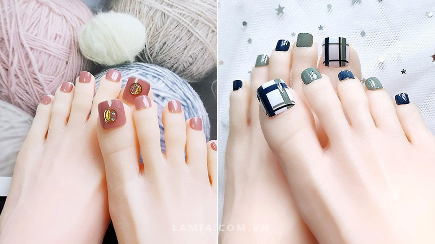 Chọn kiểu móng chân với họa tiết đẹp, phù hợp với phong cách và sở thích cá nhân.