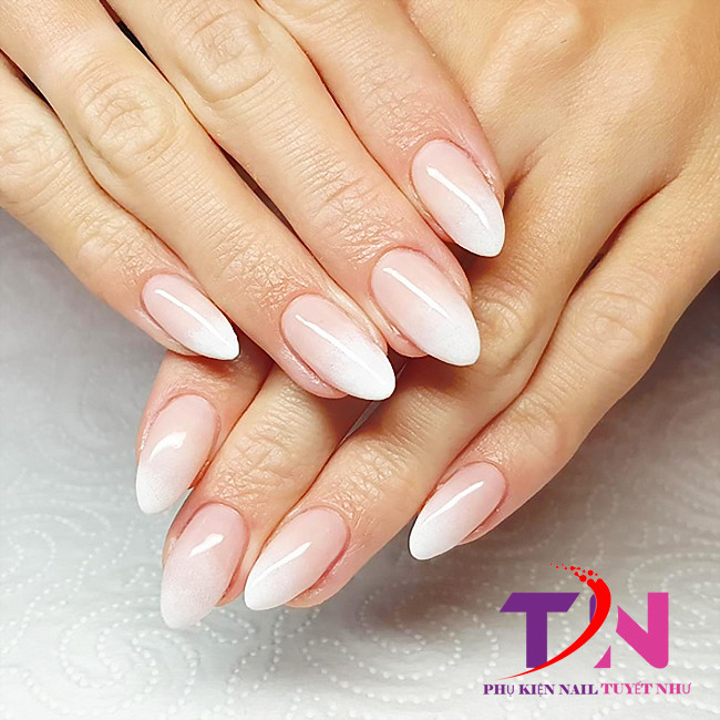 Hình ảnh cận cảnh một bộ móng tay dáng oval đẹp, minh họa cho cách dũa móng tay oval