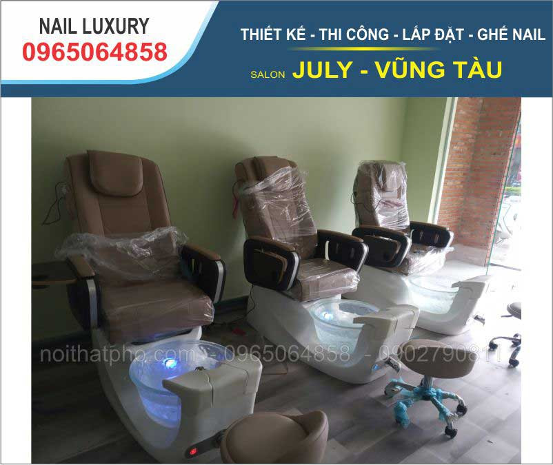 Hình ảnh lắp đặt ghế nail tại salon JuLy ở Bà Rịa