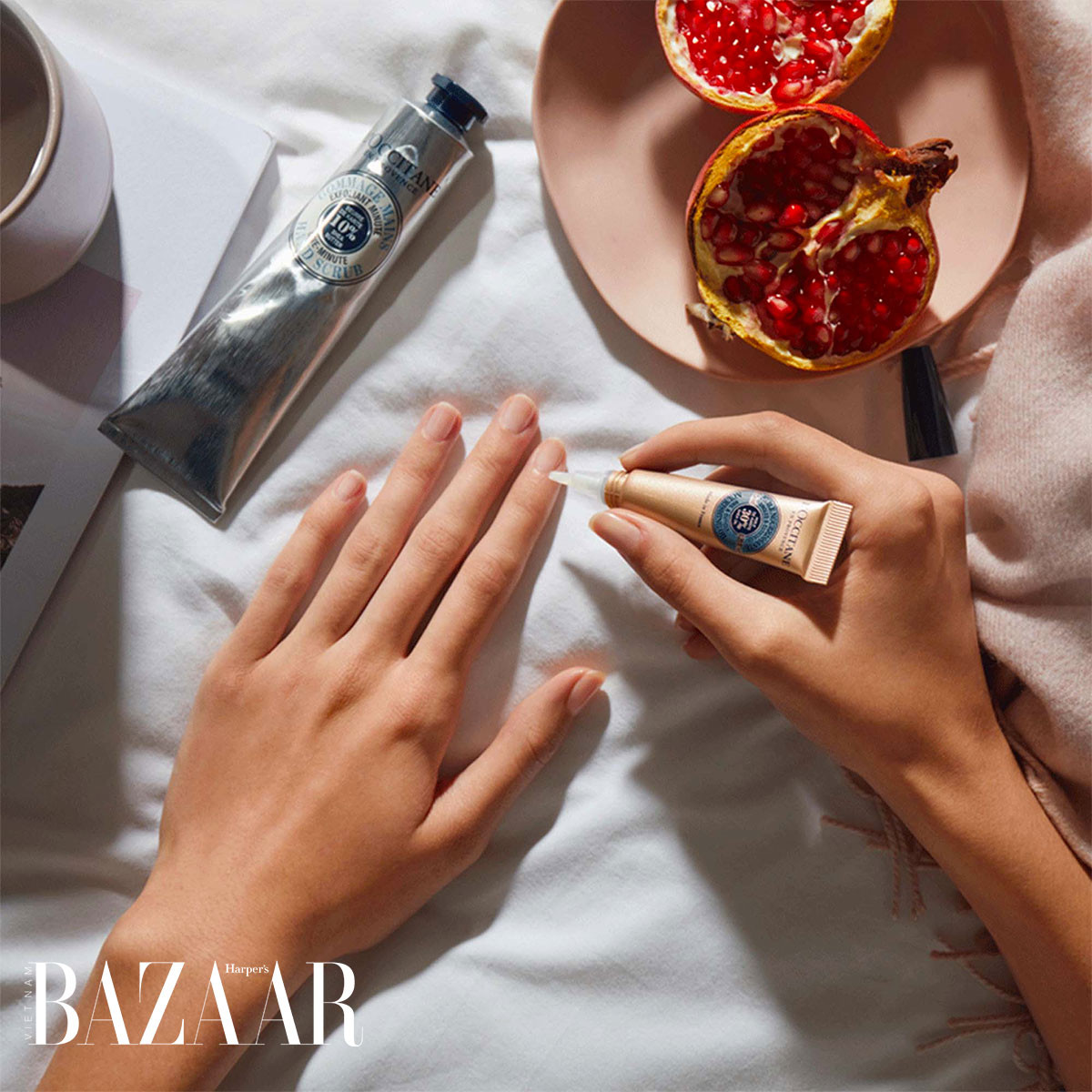 Kem dưỡng biểu bì và móng tay L’Occitane giàu bơ hạt mỡ giúp phục hồi móng tay sau khi sơn